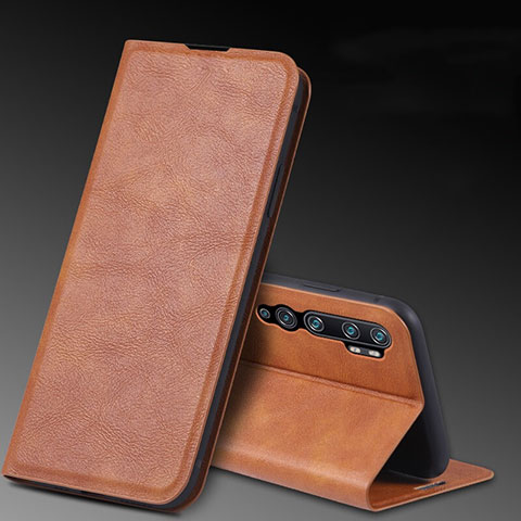 Handytasche Stand Schutzhülle Flip Leder Hülle T04 für Xiaomi Mi Note 10 Braun