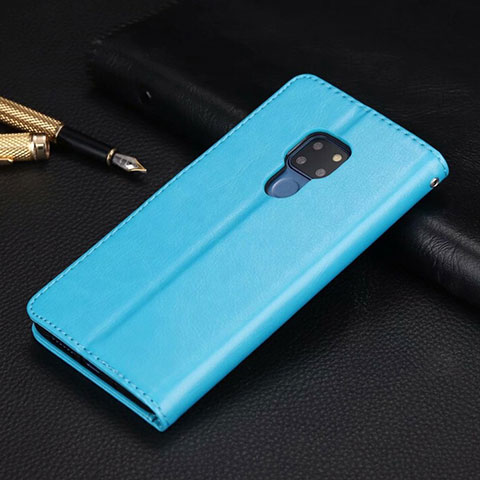 Handytasche Stand Schutzhülle Flip Leder Hülle T05 für Huawei Mate 20 X 5G Hellblau