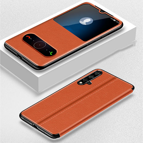 Handytasche Stand Schutzhülle Flip Leder Hülle T05 für Huawei Nova 5 Orange