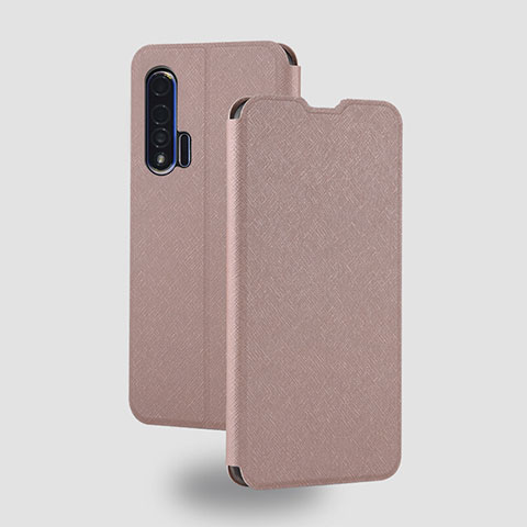 Handytasche Stand Schutzhülle Flip Leder Hülle T05 für Huawei Nova 6 5G Rosegold