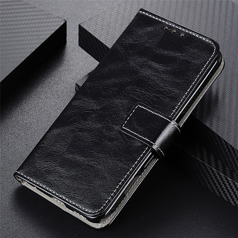 Handytasche Stand Schutzhülle Flip Leder Hülle T05 für Oppo F15 Schwarz