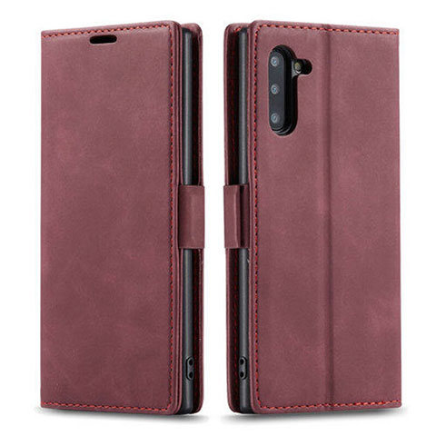 Handytasche Stand Schutzhülle Flip Leder Hülle T05 für Samsung Galaxy Note 10 5G Fuchsie