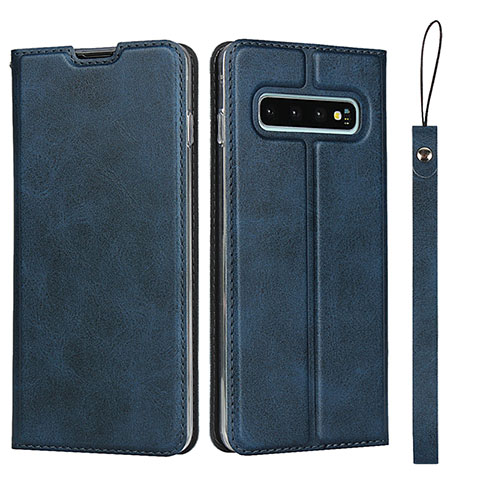 Handytasche Stand Schutzhülle Flip Leder Hülle T05 für Samsung Galaxy S10 5G Blau