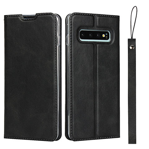 Handytasche Stand Schutzhülle Flip Leder Hülle T05 für Samsung Galaxy S10 5G Schwarz