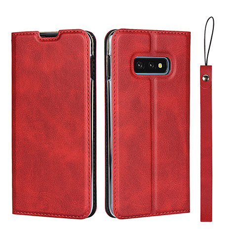 Handytasche Stand Schutzhülle Flip Leder Hülle T05 für Samsung Galaxy S10e Rot