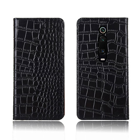 Handytasche Stand Schutzhülle Flip Leder Hülle T05 für Xiaomi Mi 9T Pro Schwarz