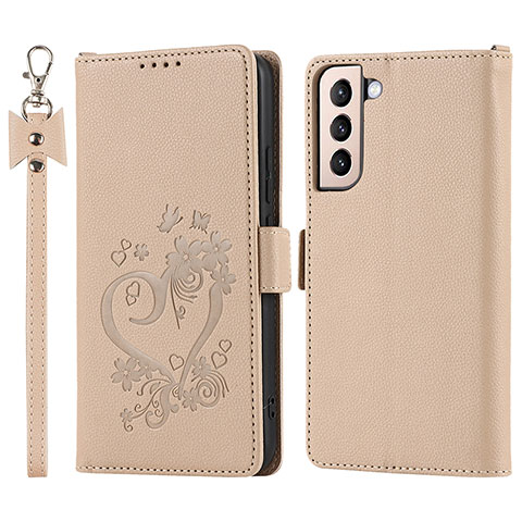 Handytasche Stand Schutzhülle Flip Leder Hülle T05D für Samsung Galaxy S22 Plus 5G Gold