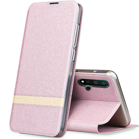 Handytasche Stand Schutzhülle Flip Leder Hülle T06 für Huawei Nova 5 Pro Rosegold