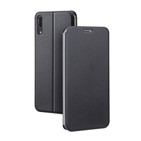 Handytasche Stand Schutzhülle Flip Leder Hülle T06 für Huawei P20 Schwarz