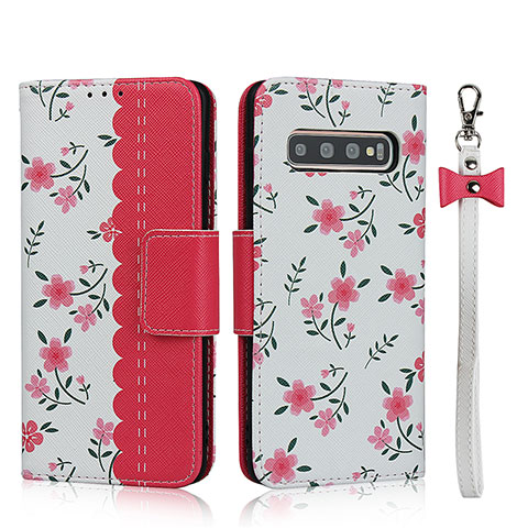 Handytasche Stand Schutzhülle Flip Leder Hülle T06 für Samsung Galaxy S10 Rot