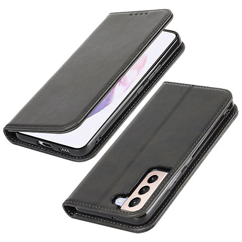 Handytasche Stand Schutzhülle Flip Leder Hülle T06D für Samsung Galaxy S21 Plus 5G Schwarz