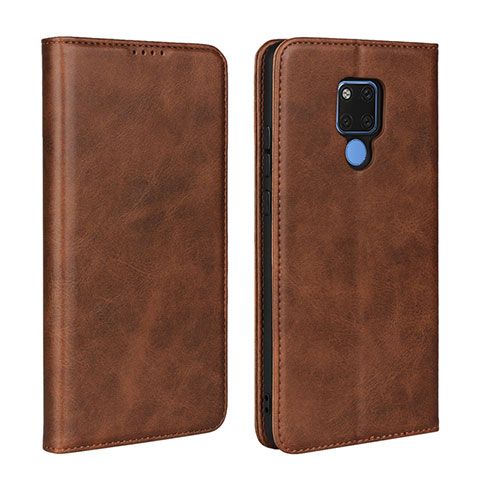 Handytasche Stand Schutzhülle Flip Leder Hülle T07 für Huawei Mate 20 X 5G Braun