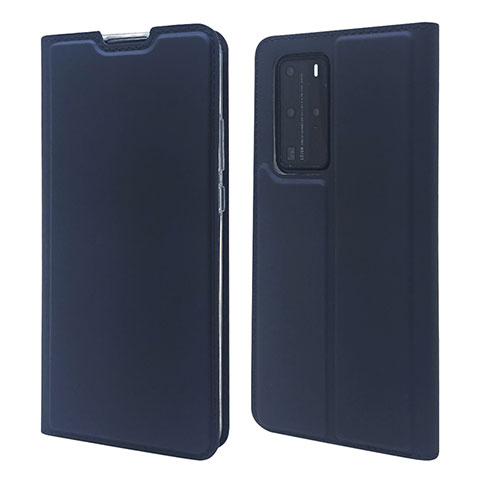 Handytasche Stand Schutzhülle Flip Leder Hülle T07 für Huawei P40 Pro Blau