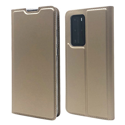 Handytasche Stand Schutzhülle Flip Leder Hülle T07 für Huawei P40 Pro Gold