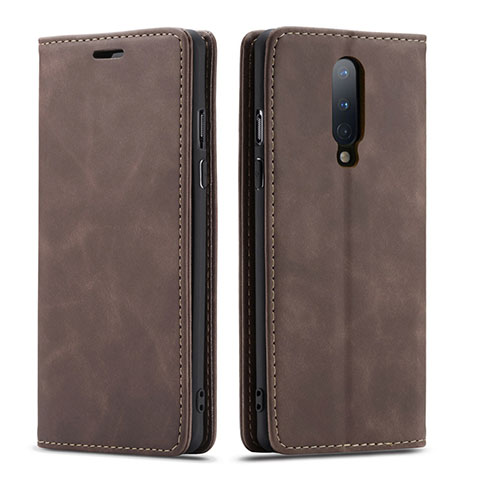 Handytasche Stand Schutzhülle Flip Leder Hülle T07 für OnePlus 8 Braun