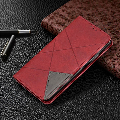 Handytasche Stand Schutzhülle Flip Leder Hülle T07 für Oppo Reno3 Pro Rot