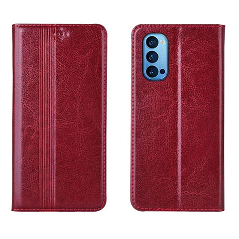 Handytasche Stand Schutzhülle Flip Leder Hülle T07 für Oppo Reno4 Pro 5G Rot