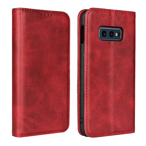 Handytasche Stand Schutzhülle Flip Leder Hülle T07 für Samsung Galaxy S10e Rot