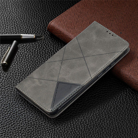 Handytasche Stand Schutzhülle Flip Leder Hülle T07 für Xiaomi Redmi 9AT Grau