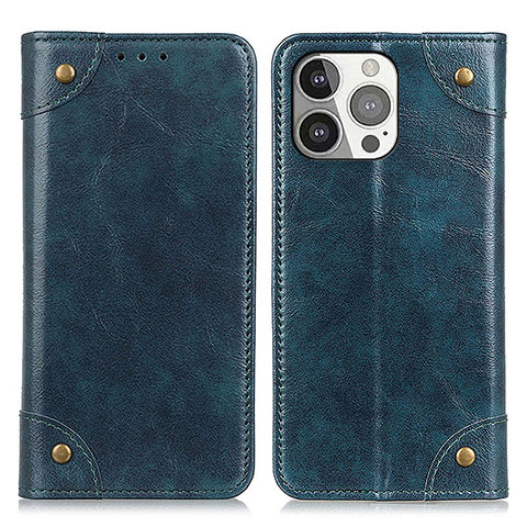 Handytasche Stand Schutzhülle Flip Leder Hülle T08 für Apple iPhone 15 Pro Blau