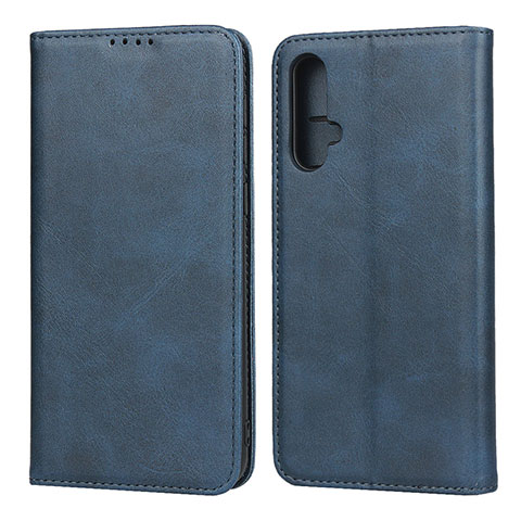 Handytasche Stand Schutzhülle Flip Leder Hülle T08 für Huawei Nova 5 Pro Blau