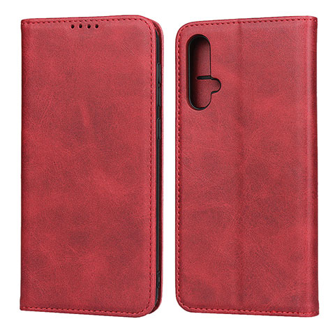 Handytasche Stand Schutzhülle Flip Leder Hülle T08 für Huawei Nova 5 Pro Rot