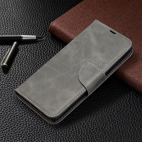 Handytasche Stand Schutzhülle Flip Leder Hülle T08 für Samsung Galaxy Note 20 5G Grau