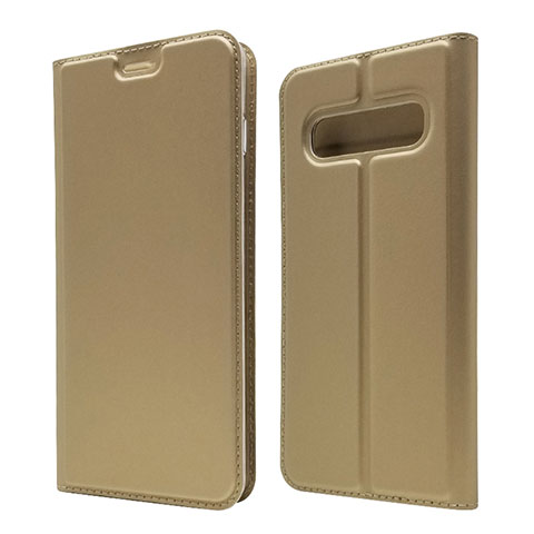 Handytasche Stand Schutzhülle Flip Leder Hülle T08 für Samsung Galaxy S10 5G Gold