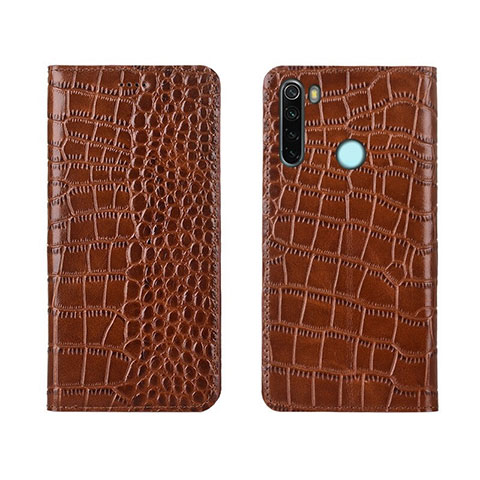 Handytasche Stand Schutzhülle Flip Leder Hülle T08 für Xiaomi Redmi Note 8 (2021) Orange