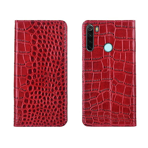 Handytasche Stand Schutzhülle Flip Leder Hülle T08 für Xiaomi Redmi Note 8 (2021) Rot