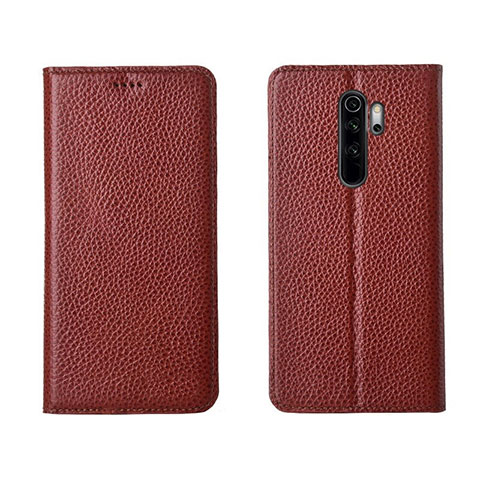 Handytasche Stand Schutzhülle Flip Leder Hülle T08 für Xiaomi Redmi Note 8 Pro Braun