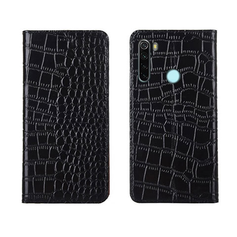 Handytasche Stand Schutzhülle Flip Leder Hülle T08 für Xiaomi Redmi Note 8T Schwarz