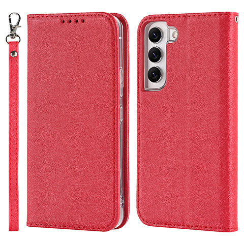 Handytasche Stand Schutzhülle Flip Leder Hülle T08D für Samsung Galaxy S21 5G Rot