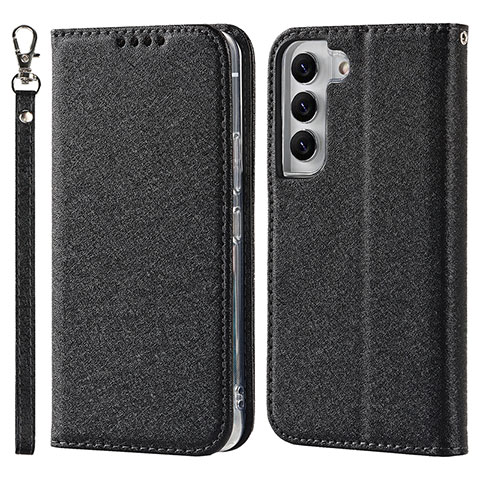 Handytasche Stand Schutzhülle Flip Leder Hülle T08D für Samsung Galaxy S21 5G Schwarz