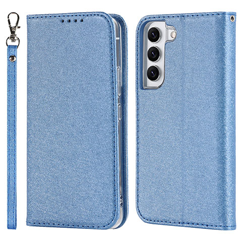 Handytasche Stand Schutzhülle Flip Leder Hülle T08D für Samsung Galaxy S22 5G Blau