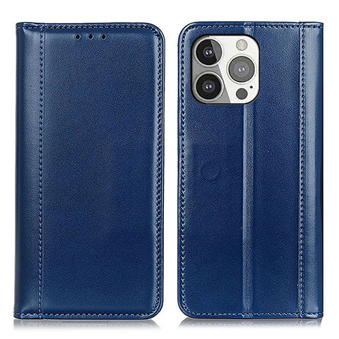 Handytasche Stand Schutzhülle Flip Leder Hülle T09 für Apple iPhone 14 Pro Blau