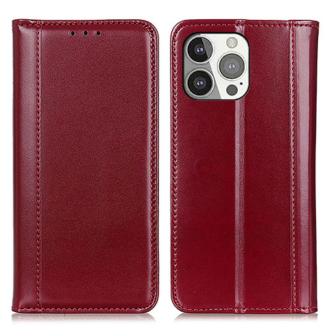 Handytasche Stand Schutzhülle Flip Leder Hülle T09 für Apple iPhone 14 Pro Rot