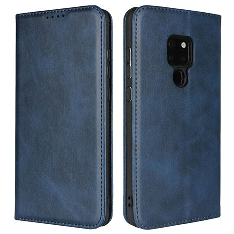 Handytasche Stand Schutzhülle Flip Leder Hülle T09 für Huawei Mate 20 X 5G Blau