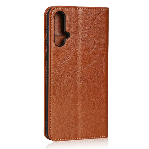 Handytasche Stand Schutzhülle Flip Leder Hülle T09 für Huawei Nova 5 Orange