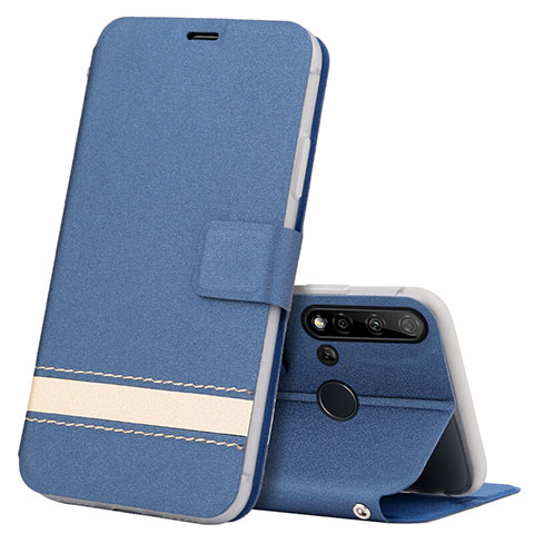 Handytasche Stand Schutzhülle Flip Leder Hülle T09 für Huawei P20 Lite (2019) Blau