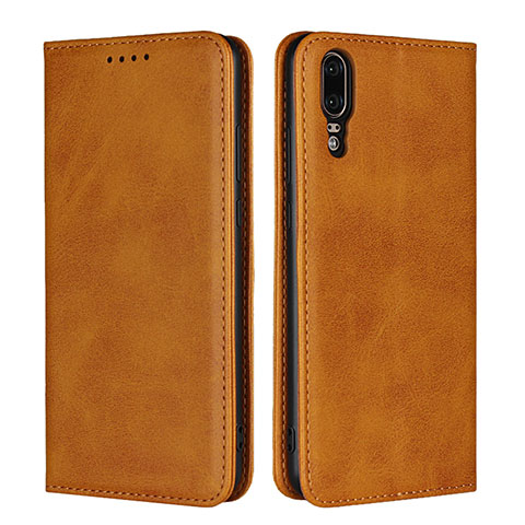 Handytasche Stand Schutzhülle Flip Leder Hülle T09 für Huawei P20 Orange