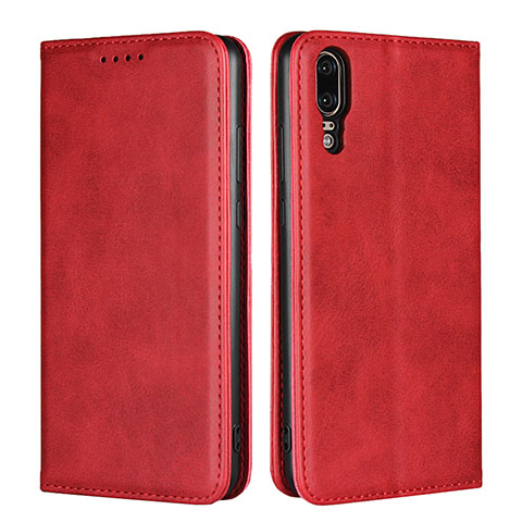 Handytasche Stand Schutzhülle Flip Leder Hülle T09 für Huawei P20 Rot