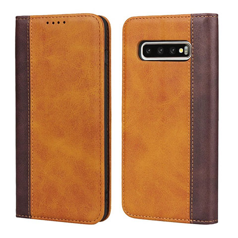 Handytasche Stand Schutzhülle Flip Leder Hülle T09 für Samsung Galaxy S10 5G Orange