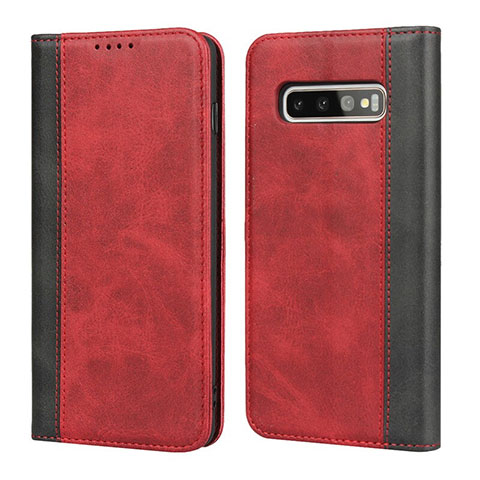 Handytasche Stand Schutzhülle Flip Leder Hülle T09 für Samsung Galaxy S10 5G Rot