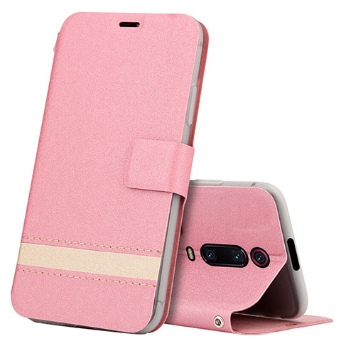 Handytasche Stand Schutzhülle Flip Leder Hülle T09 für Xiaomi Mi 9T Pro Rosa