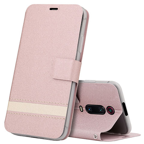 Handytasche Stand Schutzhülle Flip Leder Hülle T09 für Xiaomi Mi 9T Rosegold