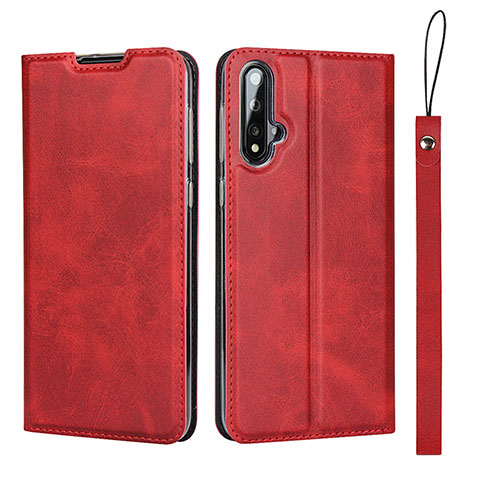 Handytasche Stand Schutzhülle Flip Leder Hülle T10 für Huawei Nova 5 Pro Rot