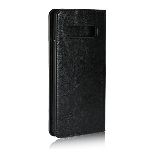 Handytasche Stand Schutzhülle Flip Leder Hülle T10 für Samsung Galaxy S10 Plus Schwarz