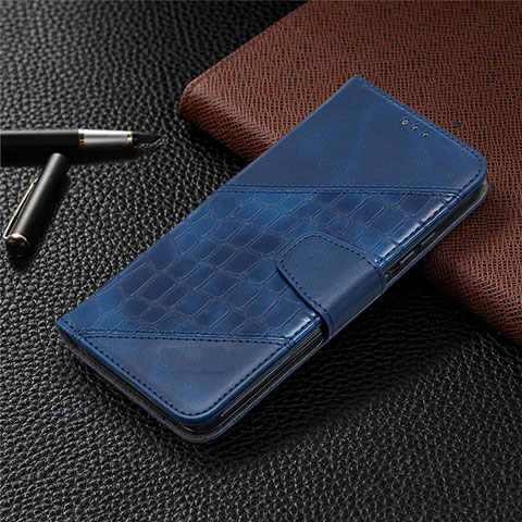 Handytasche Stand Schutzhülle Flip Leder Hülle T10 für Xiaomi Redmi 9A Blau