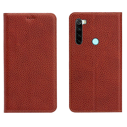 Handytasche Stand Schutzhülle Flip Leder Hülle T10 für Xiaomi Redmi Note 8 (2021) Fuchsie